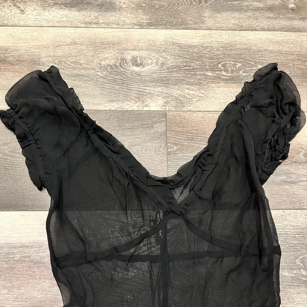 🚫SOLD🚫 Vintage Betsey Johnson Sheer Mesh Milkmaid Dress - Picture 2 of 5